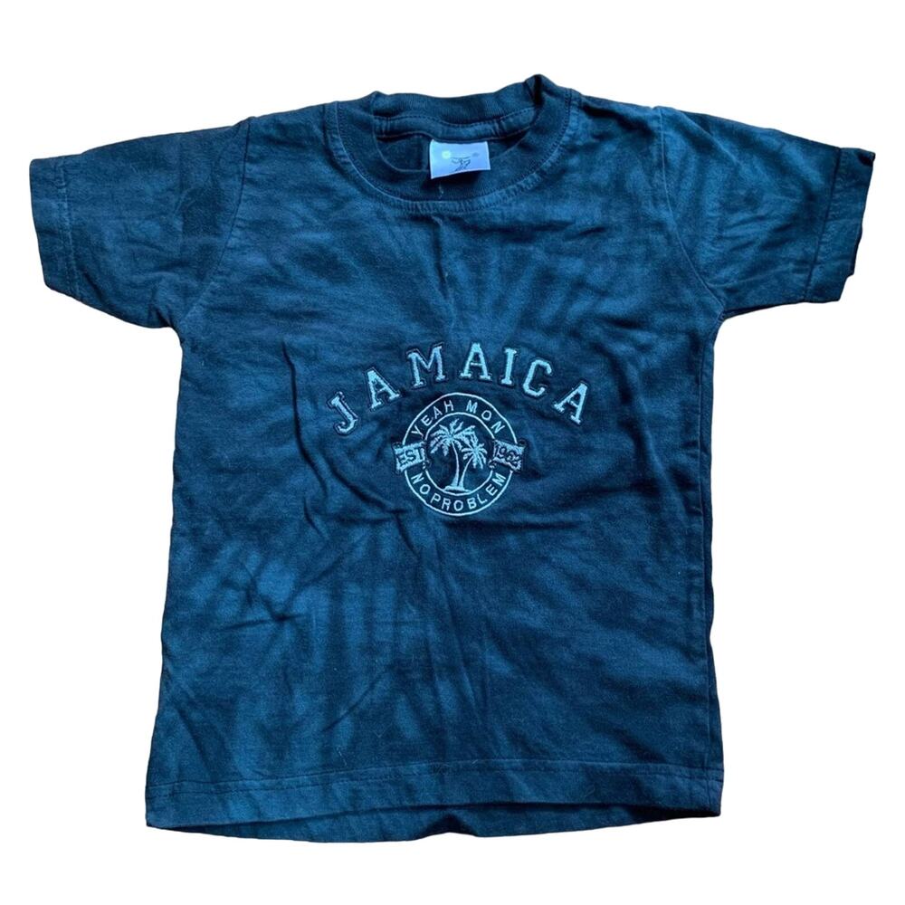 Kids’ black tie dye Jamaica tshirt, size 2-4